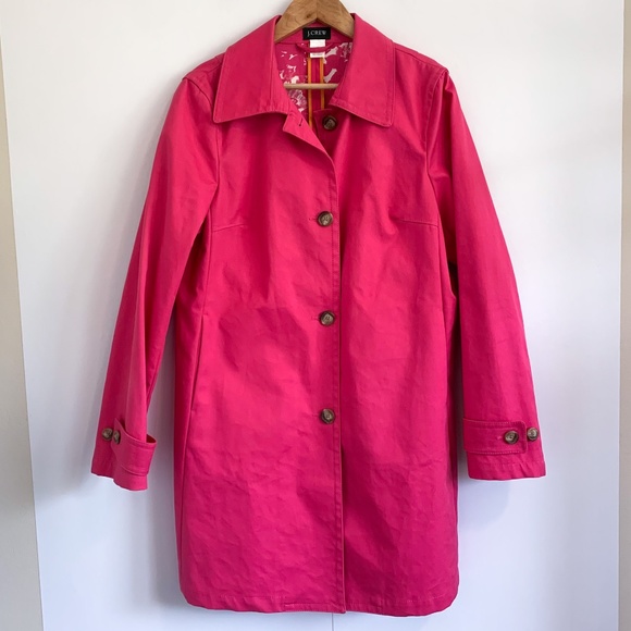 J. Crew Pink Trench Coat - Picture 1 of 14